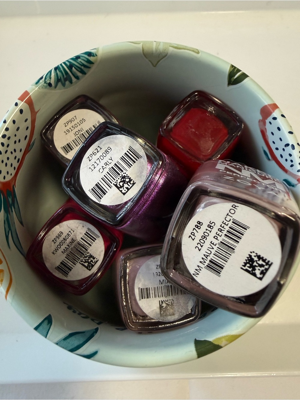 Zoya 6 polish bundle w/Striped Canvas Cosmetic Pouch with Red Trim - Picture 8 of 8